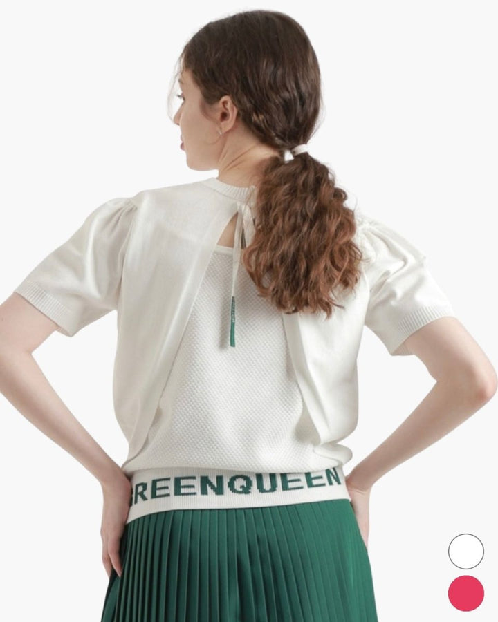 バックリボン 半袖ニットトップス　CH1014 - Chamule