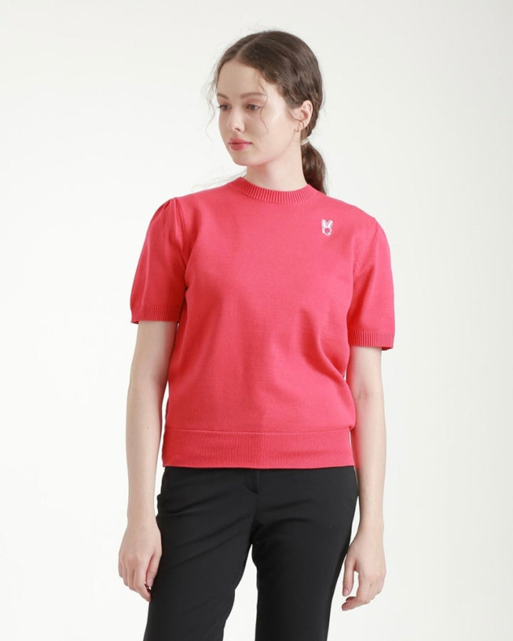 バックリボン 半袖ニットトップス　CH1014 - Chamule