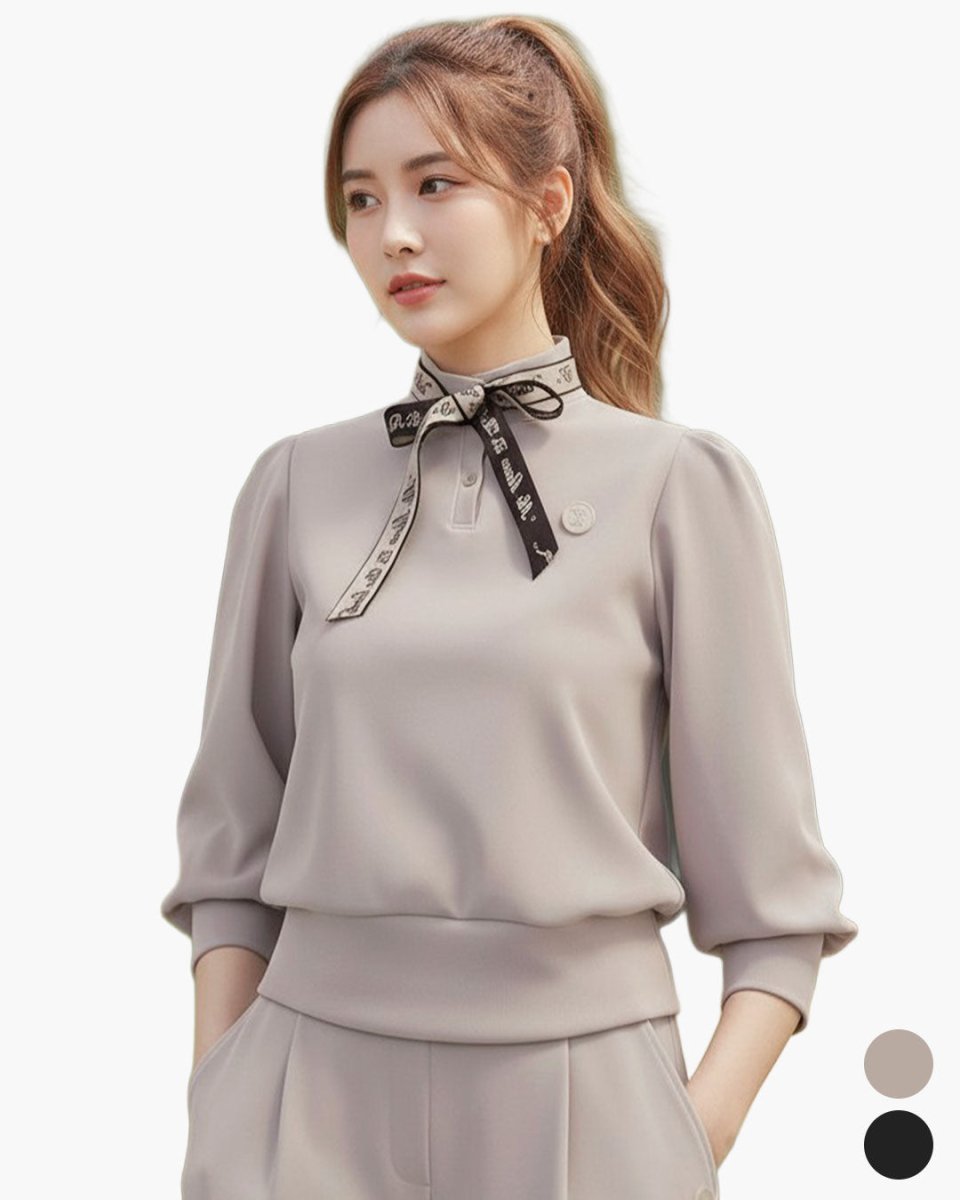 リボンタイデザイン ゴルフポロトップス　CH1026 - Chamule