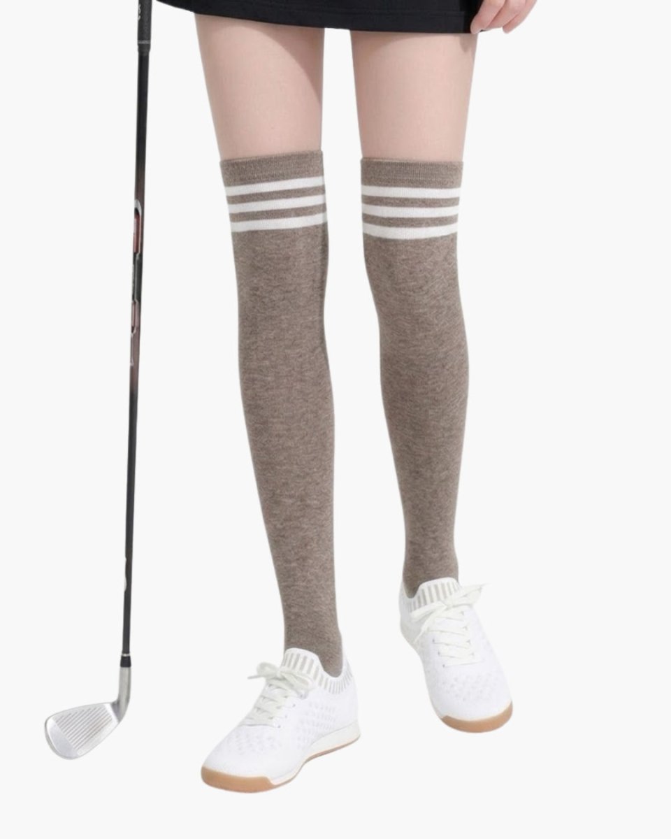 ニーハイ ソックス（無地／ラインデザイン）　CH1028 - Chamule