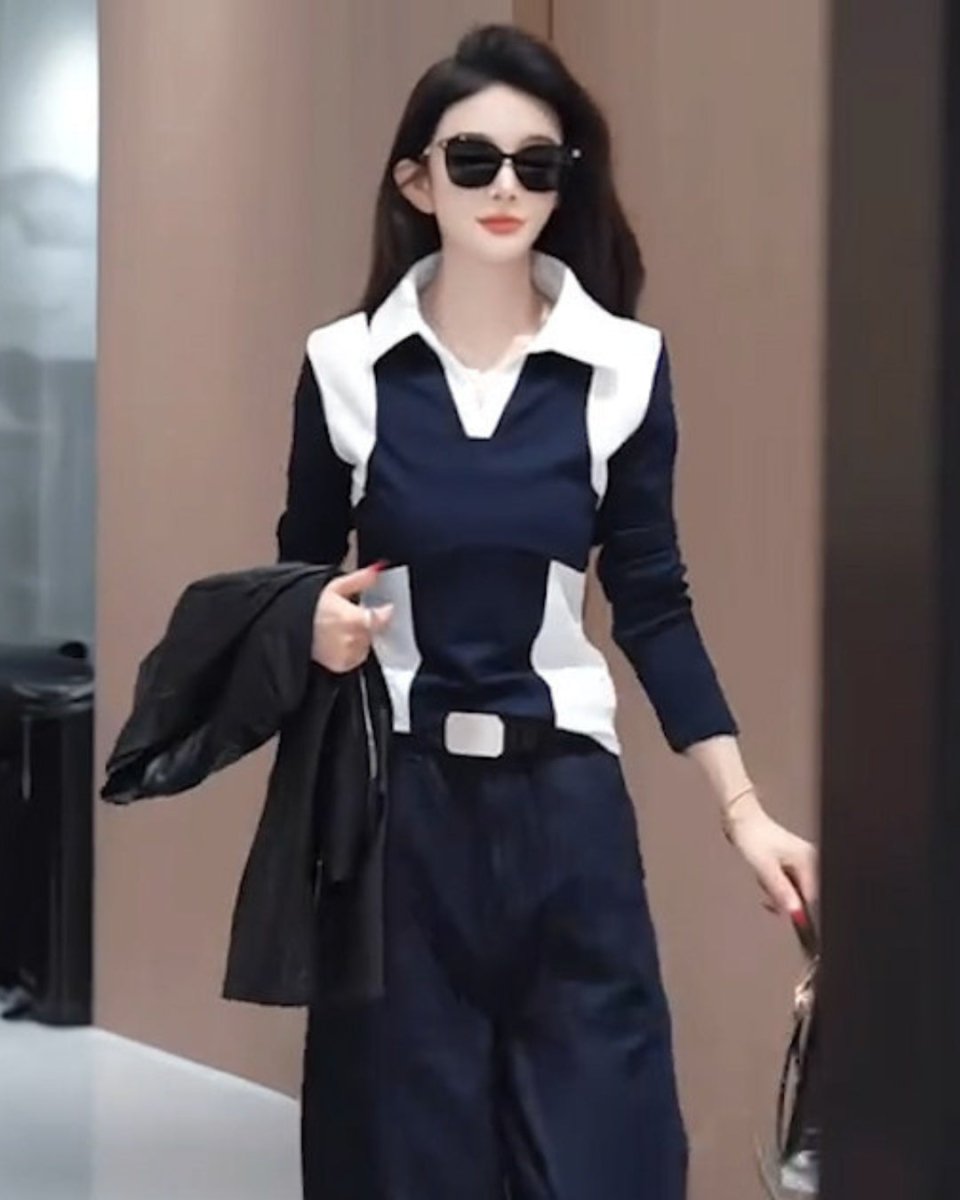 バイカラーデザイン セットアップ（トップス＆ワイドパンツ）CH1030 - Chamule