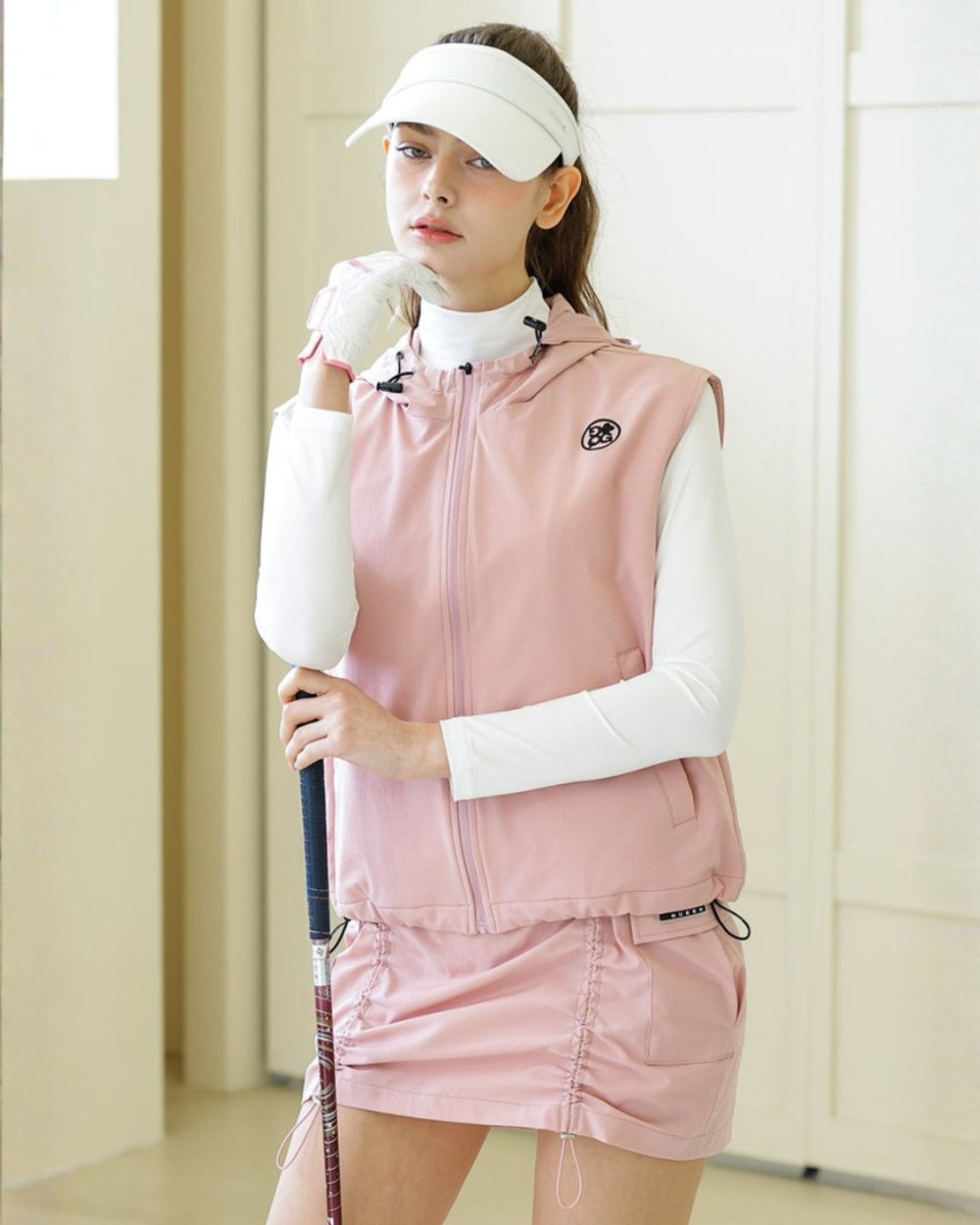 フード付きジップベストトップス　CH1033 - Chamule