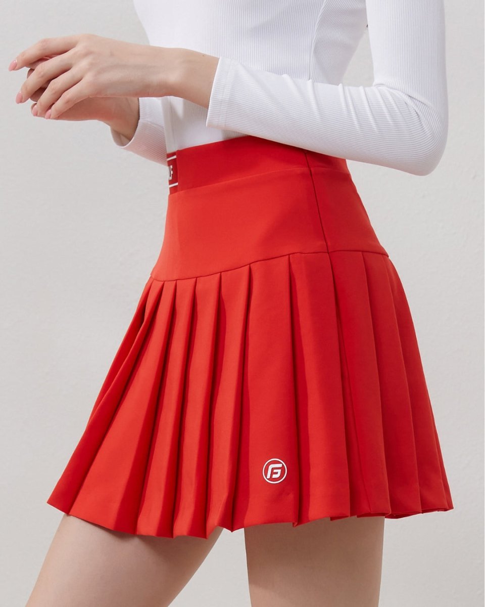 長袖ハーフジップトップス＆プリーツスカート ゴルフウェア【上下別売り・セットアップ可能】CH1035 - Chamule