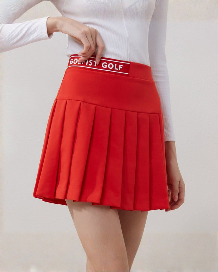 長袖ハーフジップトップス＆プリーツスカート ゴルフウェア【上下別売り・セットアップ可能】CH1035 - Chamule