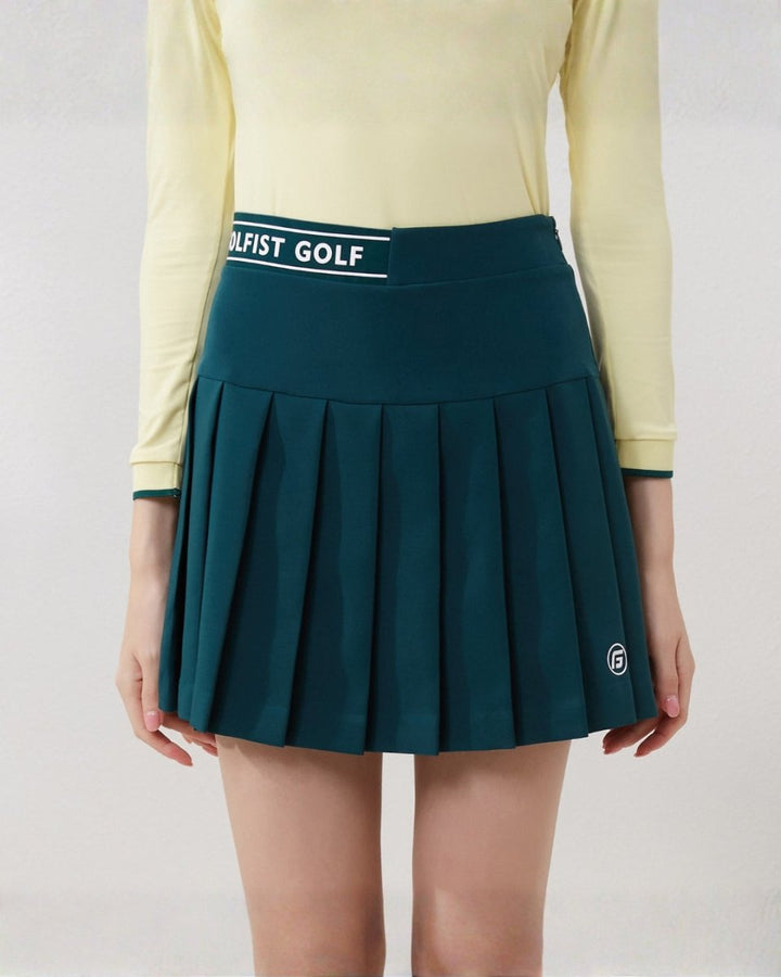 長袖ハーフジップトップス＆プリーツスカート ゴルフウェア【上下別売り・セットアップ可能】CH1035 - Chamule
