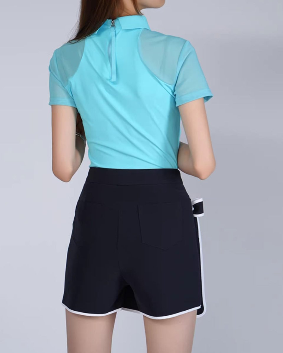 スリムフィット半袖トップス＆リボンラップスカート【セットアップ可】　CH1038 - Chamule