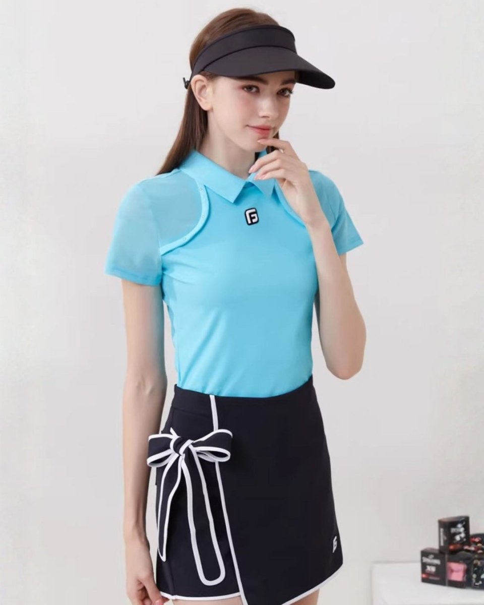 スリムフィット半袖トップス＆リボンラップスカート【セットアップ可】　CH1038 - Chamule