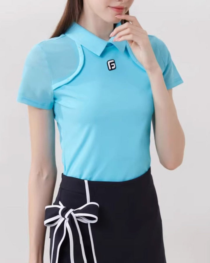 スリムフィット半袖トップス＆リボンラップスカート【セットアップ可】　CH1038 - Chamule