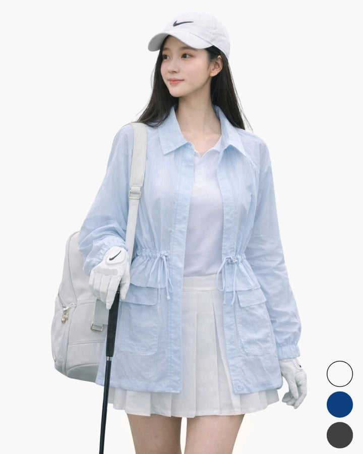 ウエストフリルドローストリング レインジャケット　CH1049 - Chamule