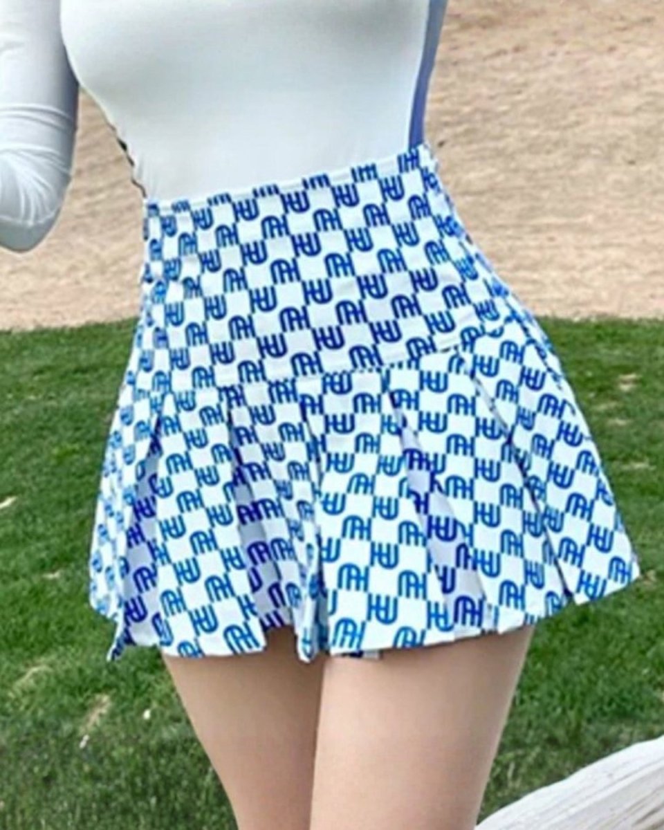 バイカラー切替トップス＆総柄フレアスカート ゴルフセットアップ【上下別売り】　CH1051 - Chamule