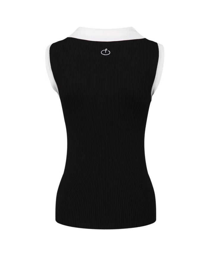 バイカラーノースリーブトップス＆プリーツスカート ゴルフセットアップ　CH1053 - Chamule