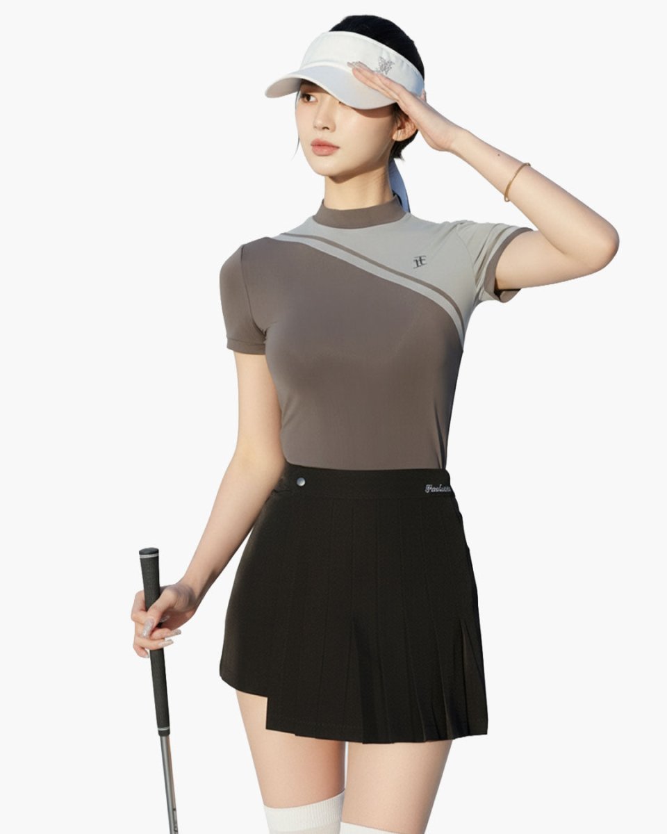 バイカラートップス＆プリーツスカート ゴルフセットアップ【セットアップ可】CH1054 - Chamule