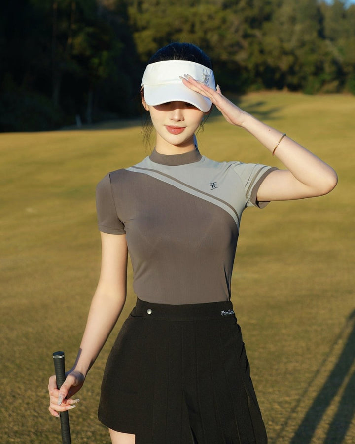 バイカラートップス＆プリーツスカート ゴルフセットアップ【セットアップ可】CH1054 - Chamule