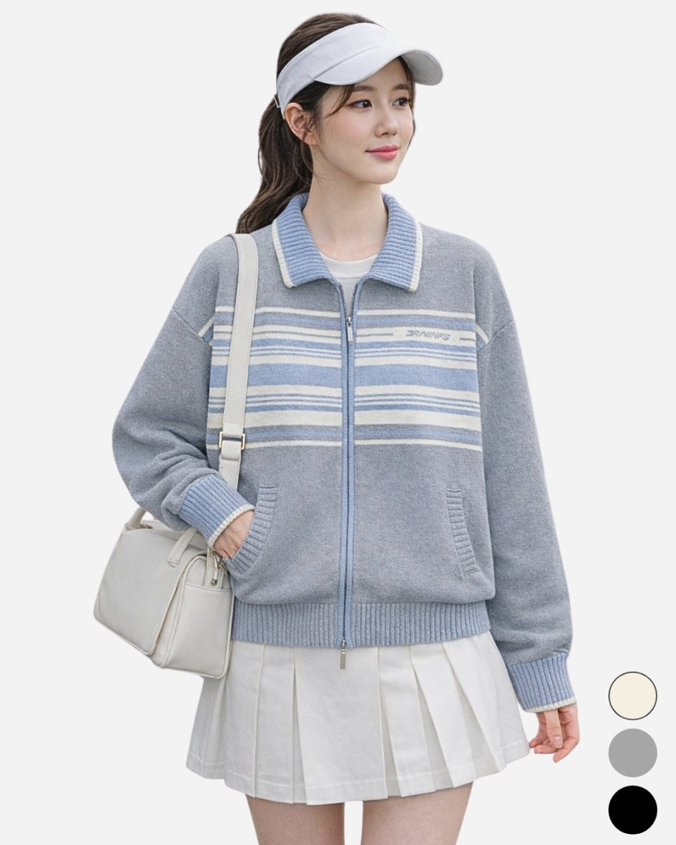 レトロ配色ニットトップス　CH1058 - Chamule