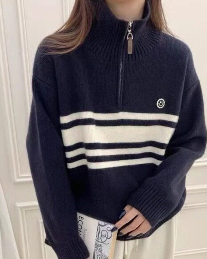 ライン配色ニットトップス　CH1060 - Chamule