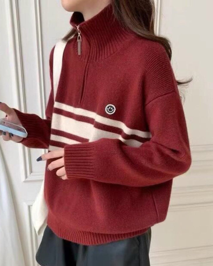 ライン配色ニットトップス　CH1060 - Chamule