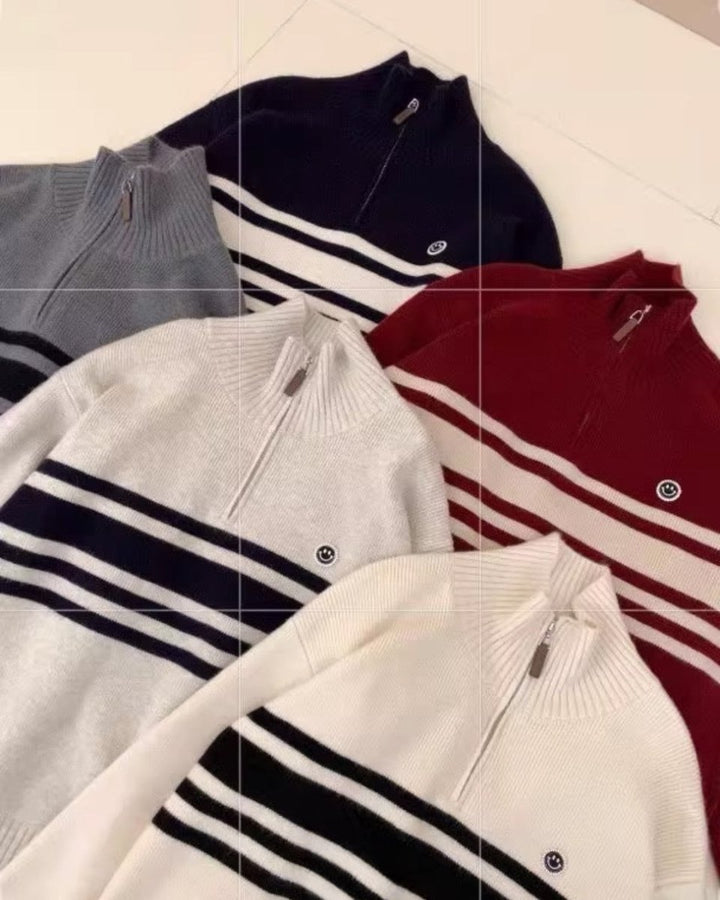 ライン配色ニットトップス　CH1060 - Chamule