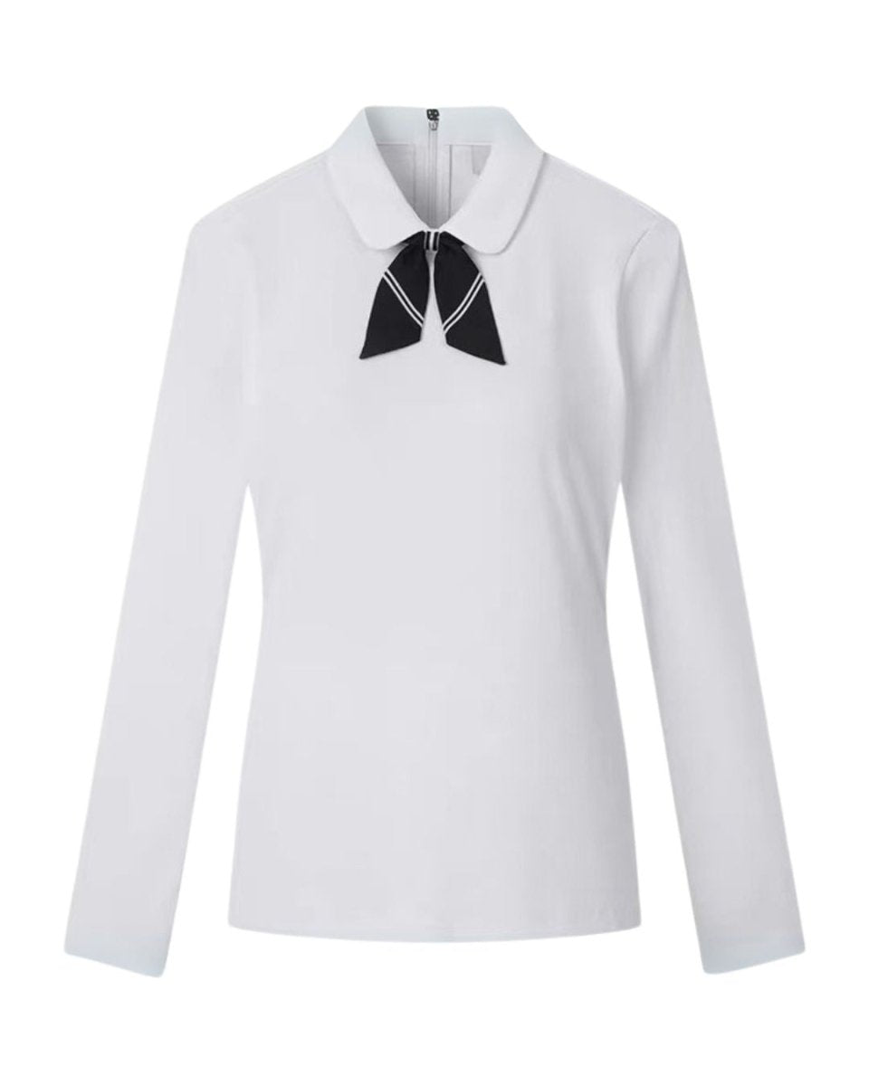 襟リボン付き長袖トップス　CH765 - Chamule