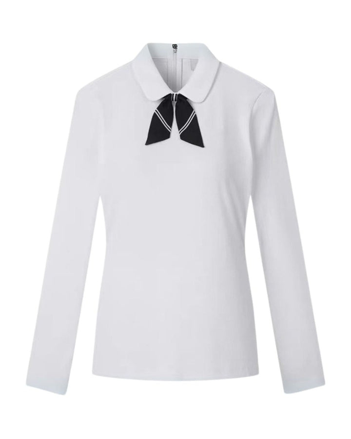 襟リボン付き長袖トップス　CH765 - Chamule