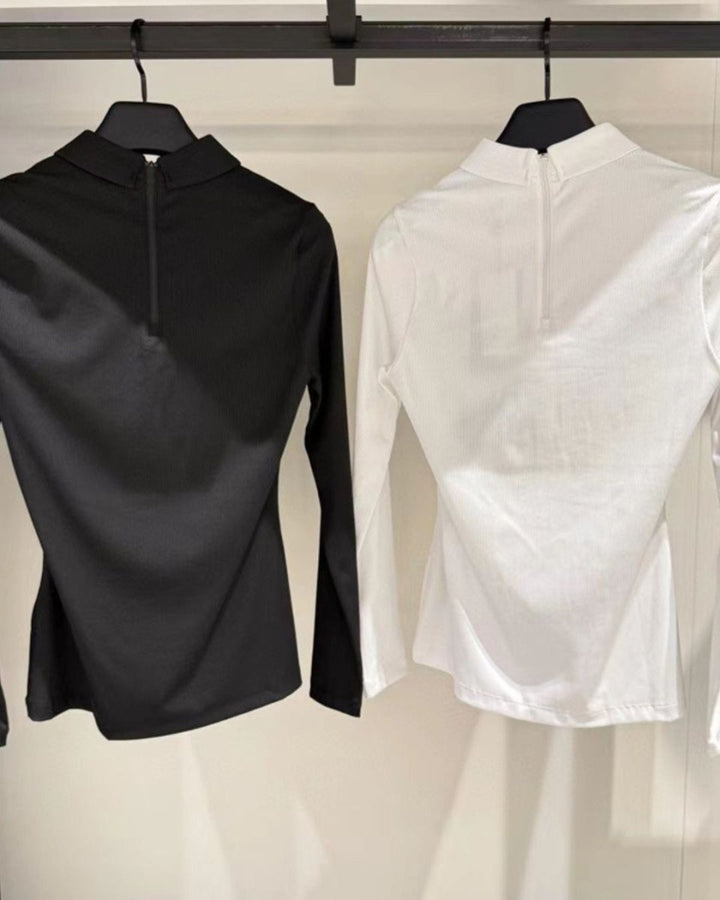 襟リボン付き長袖トップス　CH765 - Chamule