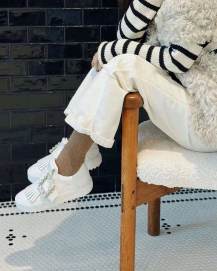 ビジュー付きバックル フリンジゴルフシューズ　CH779 - Chamule