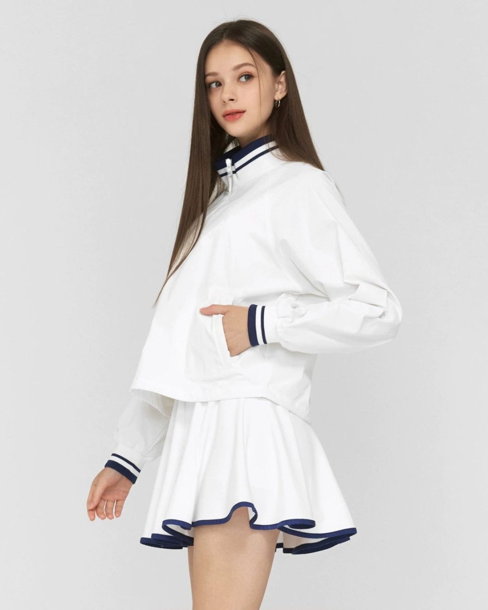 スタンドカラートップス+フレアスカート セットアップ　　CH785 - Chamule