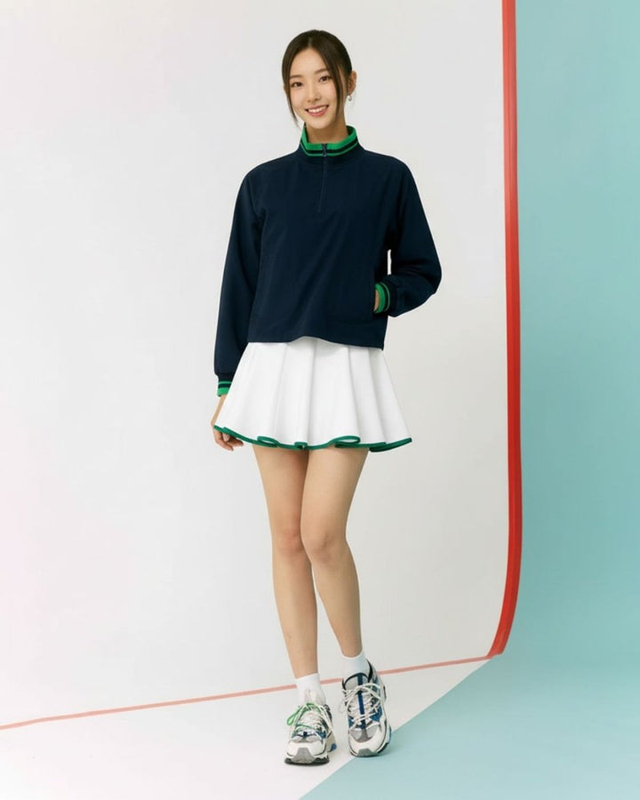 スタンドカラートップス+フレアスカート セットアップ　　CH785 - Chamule