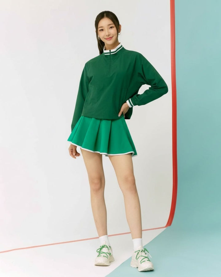 スタンドカラートップス+フレアスカート セットアップ　　CH785 - Chamule