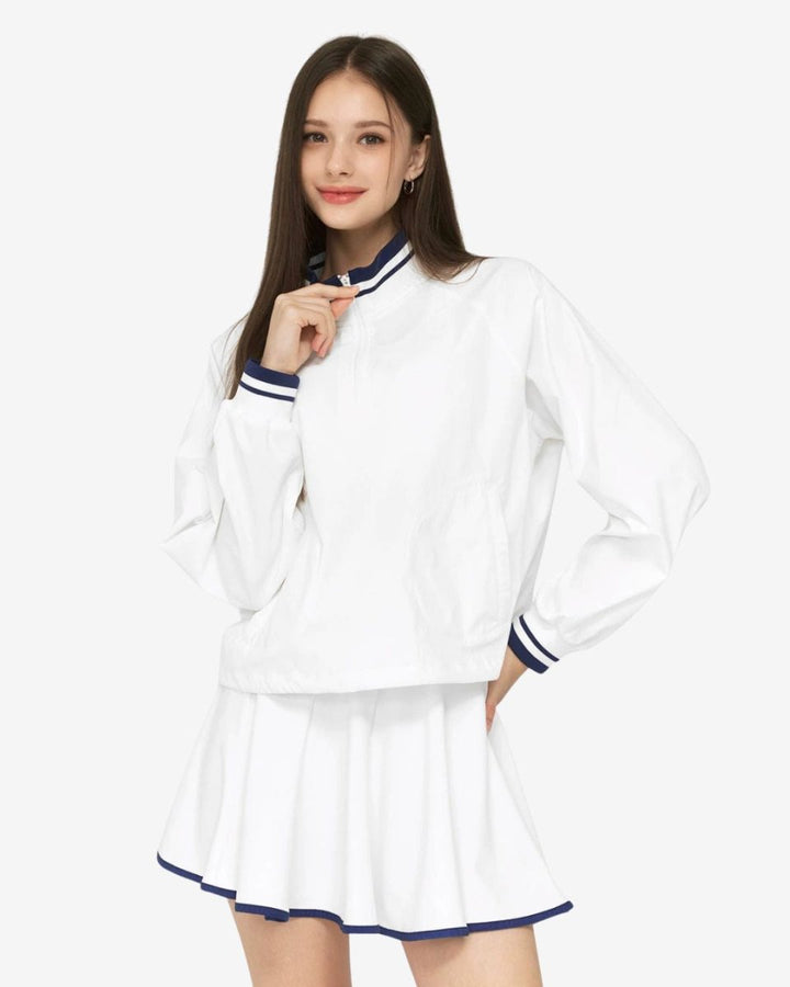 スタンドカラートップス+フレアスカート セットアップ　　CH785 - Chamule