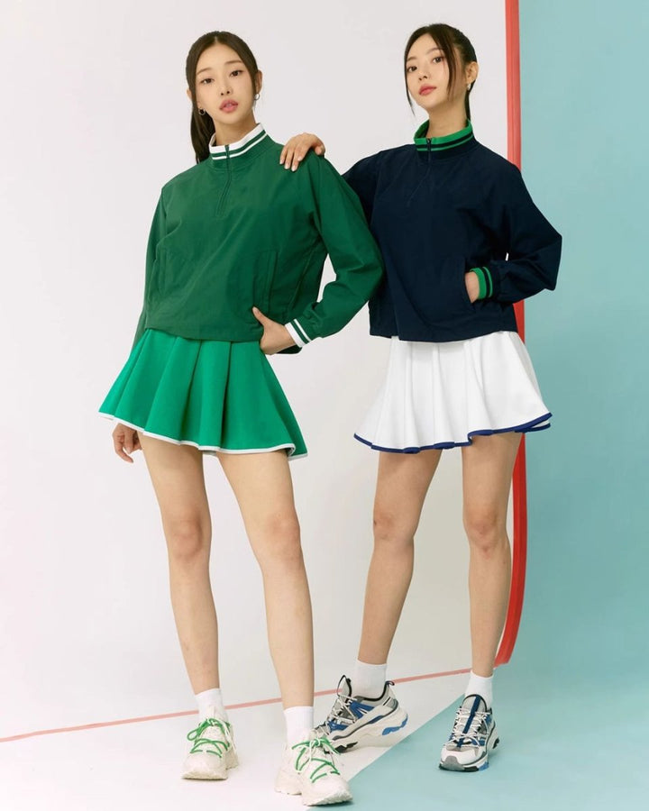 スタンドカラートップス+フレアスカート セットアップ　　CH785 - Chamule