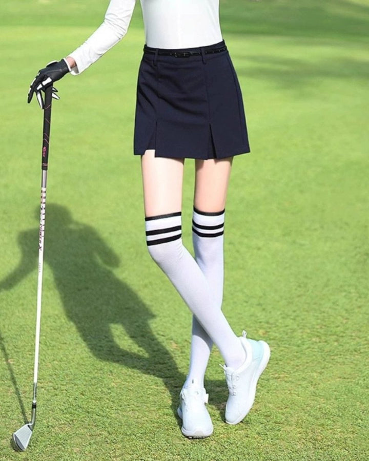 モノトーン長袖トップス＋タック入りスカート セットアップ　CH786 - Chamule