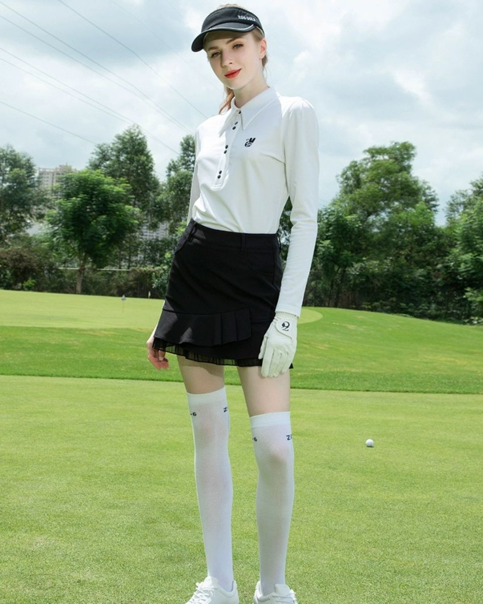 シャツ襟長袖トップス＋フリルスカート セットアップ　CH788 - Chamule