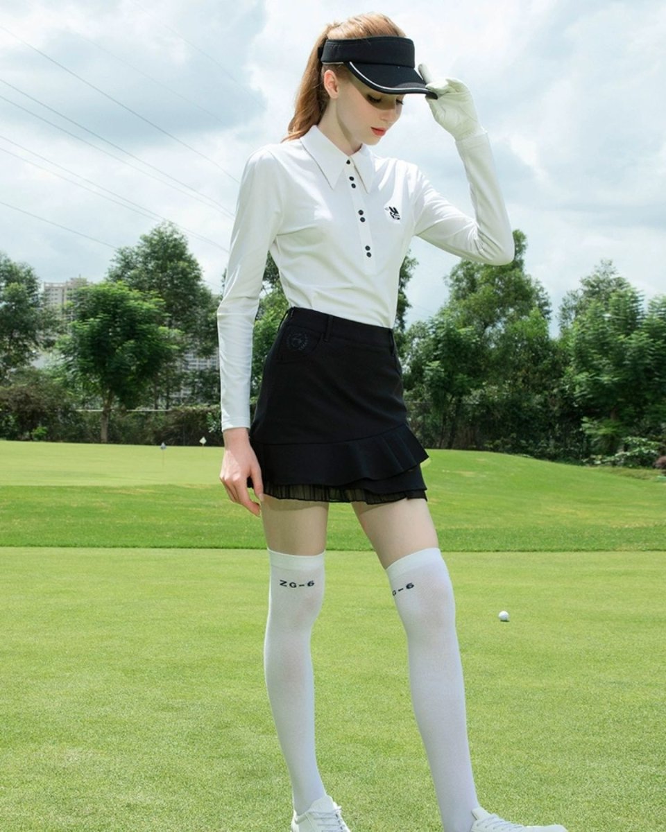 シャツ襟長袖トップス＋フリルスカート セットアップ　CH788 - Chamule