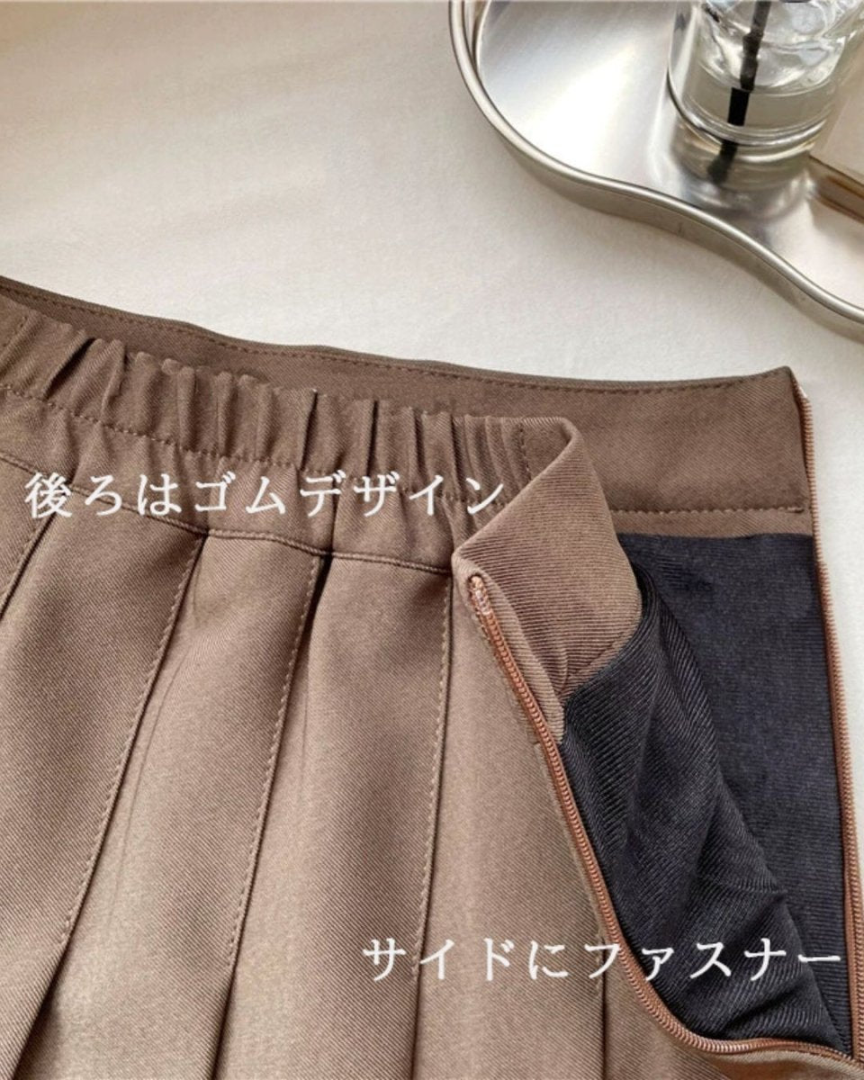 ハイウエストプリーツスカート インナーパンツ付き　CH790 - Chamule