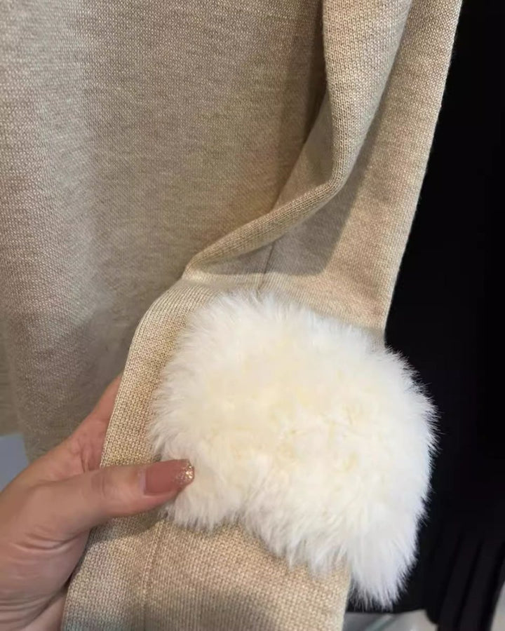 ハーフジップ フェイクファー襟付きトップス　CH792 - Chamule