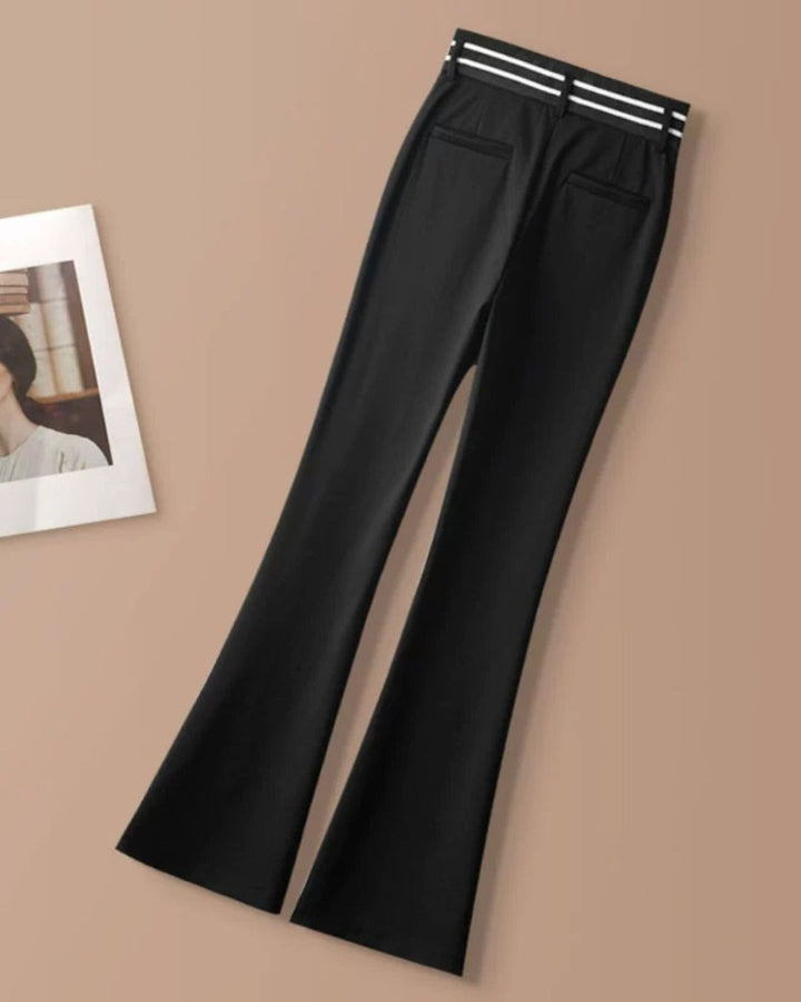 美脚フレアパンツ　ウエストライン　CH793 - Chamule