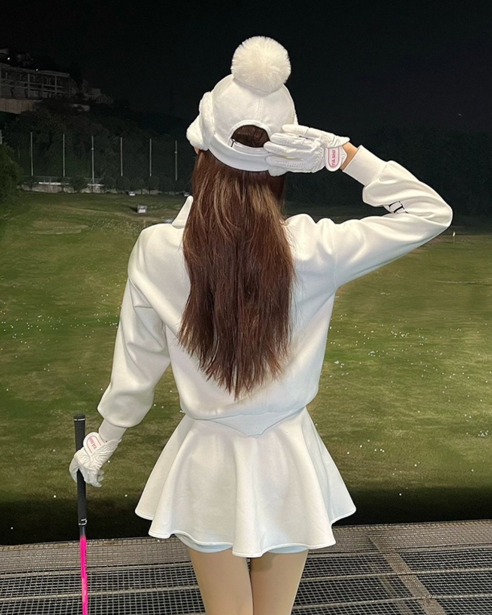 ハーフジップトップス フレアスカート　セットアップ CH794 - Chamule