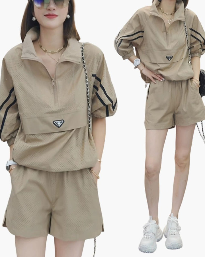 ハーフジップアウター ショーパン セットアップ　CH795 - Chamule