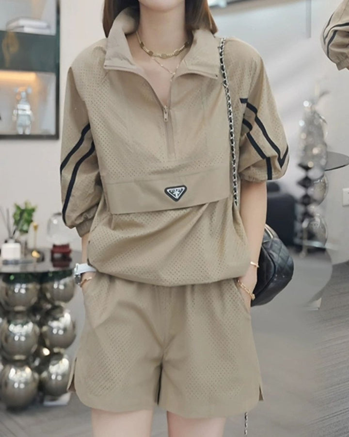 ハーフジップアウター ショーパン セットアップ　CH795 - Chamule