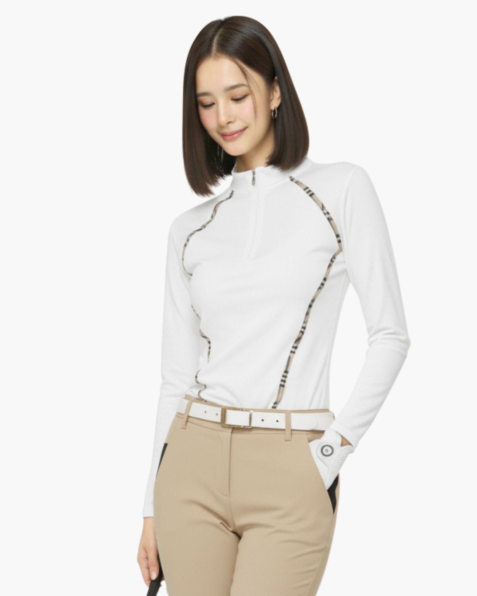 アーガイルラインジップゴルフトップス　CH808 - Chamule