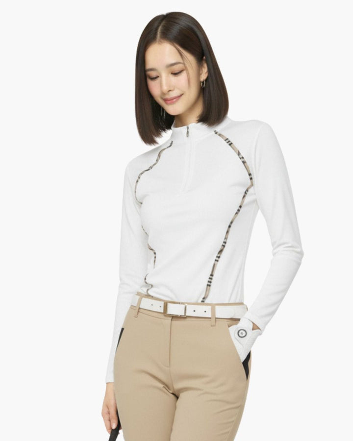 アーガイルラインジップゴルフトップス　CH808 - Chamule