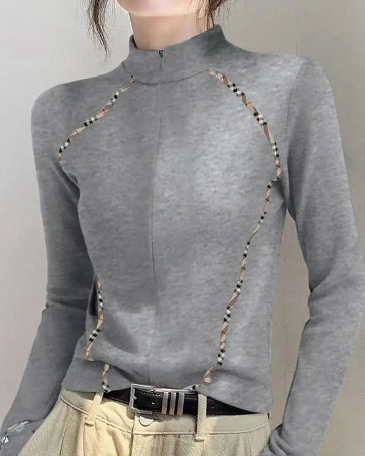 アーガイルラインジップゴルフトップス　CH808 - Chamule