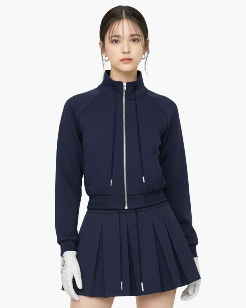 ジップアップブルゾン＋プリーツスカート　セットアップ　CH813 - Chamule