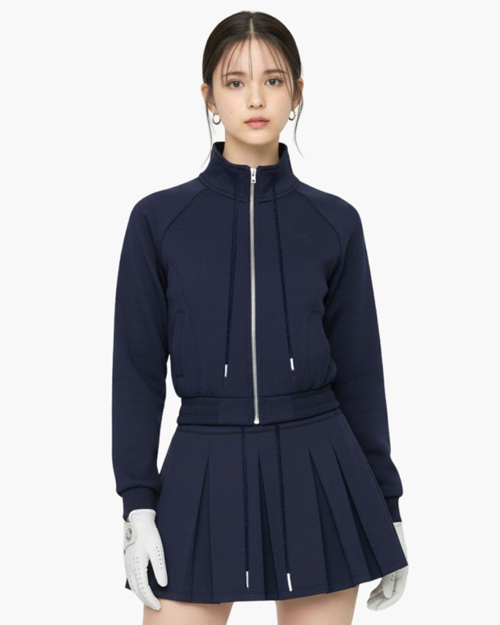 ジップアップブルゾン＋プリーツスカート　セットアップ　CH813 - Chamule