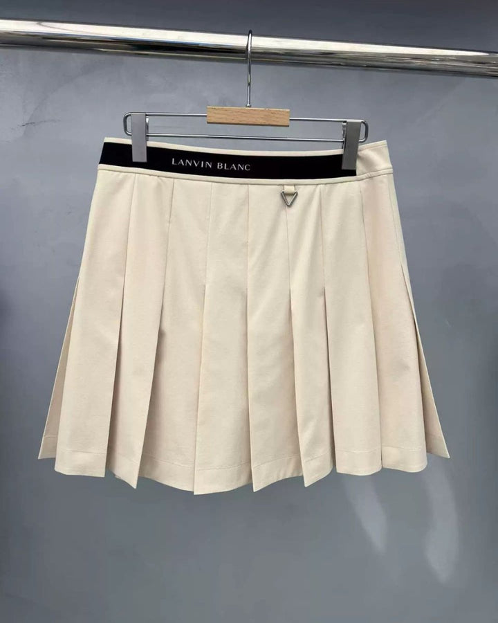 ゴルフウェア レディース ベルト付き プリーツスカート ショート丈 シンプル 上品デザイン CH817 - Chamule