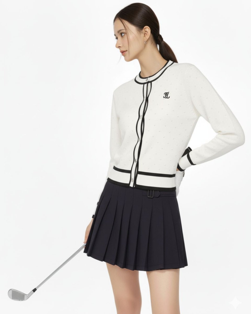 ゴルフウェア レディース ベルト付き プリーツスカート ショート丈 シンプル 上品デザイン CH817 - Chamule