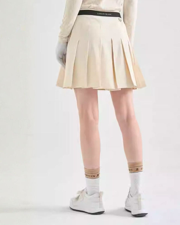 ゴルフウェア レディース ベルト付き プリーツスカート ショート丈 シンプル 上品デザイン CH817 - Chamule