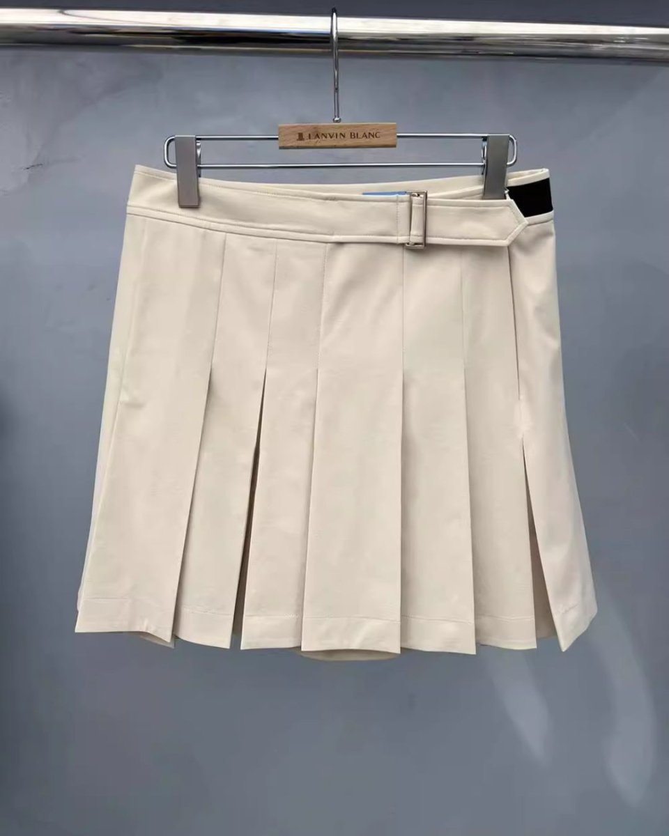 ゴルフウェア レディース ベルト付き プリーツスカート ショート丈 シンプル 上品デザイン CH817 - Chamule