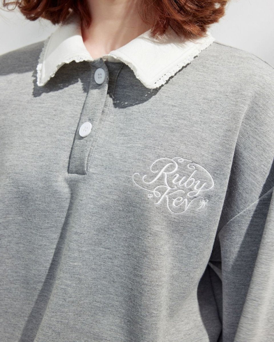 ゴルフウェア レディース ワンピース　スウェット素材 配色襟付き 長袖 CH820 - Chamule