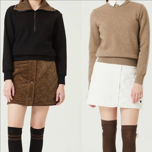 ゴルフウェア　スカート レディース キルティングデザイン 秋冬 裏起毛　CH822 - Chamule